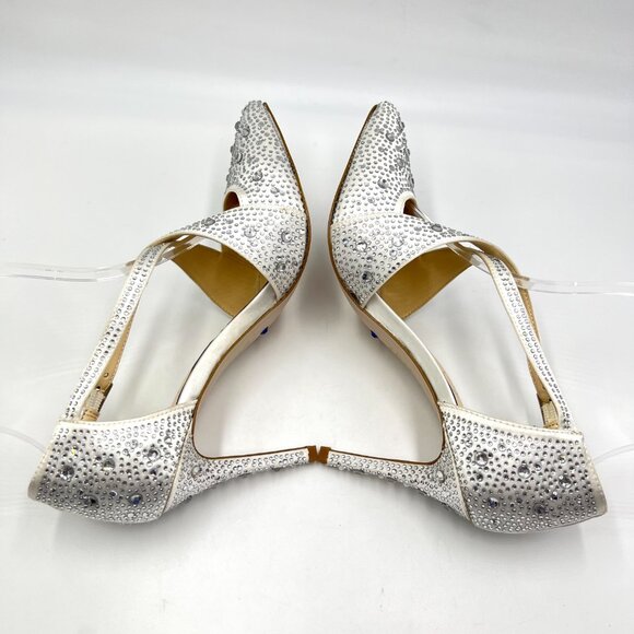 Jessica Simpson Womens 6.5 Accile White Jeweled Stiletto Heels Pumps‎ Shoes - Picture 8 of 14